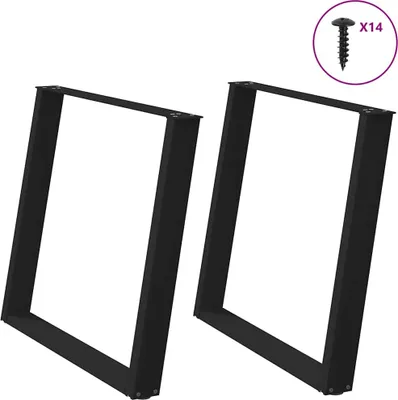 Obrázek produktu pro Nohy k jídelnímu stolu ve tvaru U, 2 ks, černé, 90 x (72-73) cm, ocel