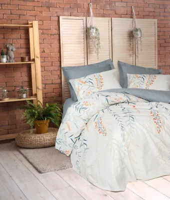 Image de L'Essentiel Linge de Maison, Ranforce King-Size-Bettbezug-Set (FR), Hiedra - Indigo, 100 % BAUMWOLLE RANFORCE, Indigo, 240 x 220 cm