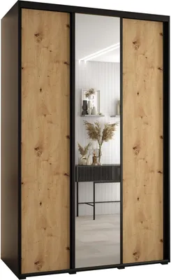 Produktbild von MEBLE KRYSPOL Davos 3 Schrank, drei Türen - 235,2x150x60 cm - Schwarz Artisan Schwarz