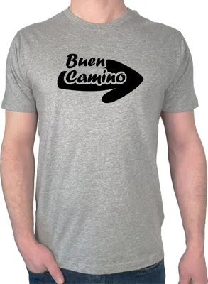 Produktbild von Huuraa Herren T-Shirt Buen Camino Pfeil M Sport Grey Bio Baumwolle Fairtrade Herrenshirt Geschenkidee