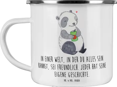 Produktbild von Mr. & Mrs. Panda Teetasse Panda Depression - Weiß - Geschenk, Affektiven Störung, Teebecher, becher emaille, Antriebslosigkeit, Pott, Tasse, Campingbecher, Stimmungstief