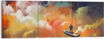 Produktbild von Bild auf Leinwand - Leinwandbild - Abstraktion Boot - 150x50cm - Wand Bild - Wanddeko - Wandbilder - Leinwanddruck - Bilder - Kunstdruck - Wanddekoration - Leinwand bilder - Wandkunst - CA150x50-3803