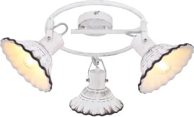 Produktbild von Globo Lighting Strahler Metall getüncht, schwarz, Keramik weiß, schwarz, ø: 290mm, H: 250mm, exkl. 3x E27 40W 230V