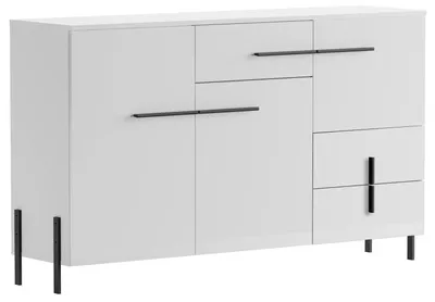 Produktbild von Kommode Vigo Sideboard 150x40x91cm weiß Hochglanz 3-türig