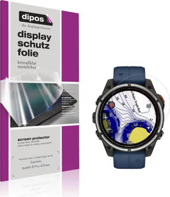 Produktbild von 6x Schutzfolie für Garmin quatix 8 Pro 47mm klar Displayschutzfolie Folie Display Schutz dipos