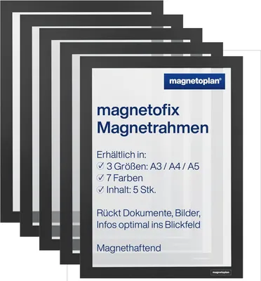 Obrázek produktu pro magnetoplan 1130312 magnetoplan magnetický rámeček magnetofix, A4, černý