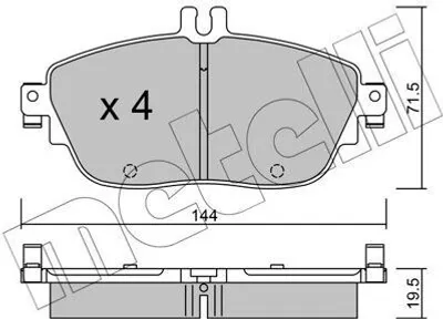 Produktbild von METELLI Bremsbeläge Satz Vorne Bremsklötze passend für MERCEDES-BENZ B-Klasse (W246, W242) 22-0965-0
