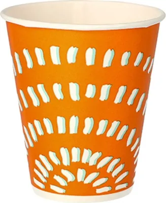 Produktbild von 100 Trinkbecher für Kaltgetränke, Pappe 0,25 l Ø 8,97 cm · 10 cm orange "Rays"