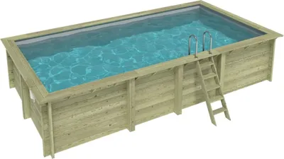 Produktbild von Pool AQUA 7 x 3.75 - H.1.45 m, grau, auf Rahmen - ohne Betonieren