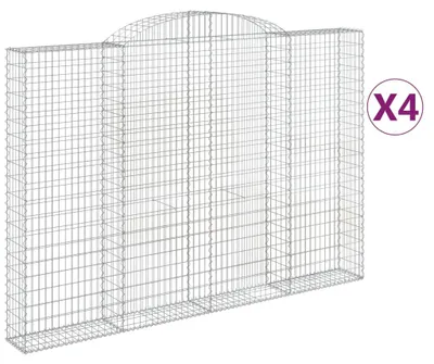 Produktbild von vidaXL Gabionen mit Hochbogen 4 Stk. 300x30x200/220cm Verzinktes Eisen