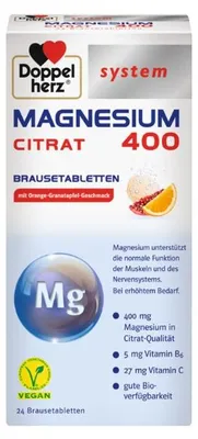 Produktbild von DOPPELHERZ Magnesium 400 Citrat system Brausetabl.