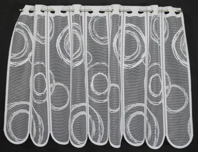 Produktbild von Gardinen Kranzusch Scheibengardine Kringel 60x99 cm H/B Weiß Bistrogardine Vorhang Küche 1er Pack