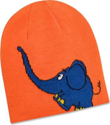 Koaa Kinderwendestrickmütze Der Elefant Silhouette in orange