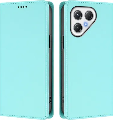 Obrázek produktu pro Kožené pouzdro pro Tecno Pova 7 4G, magnetické flipové pouzdro zPolyuretankůže se stojánkem Mátově zelená