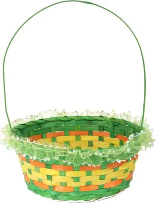 Zdjęcie produktu dla Koszyk wielkanocny z falbanką do święconki fi 24 cm