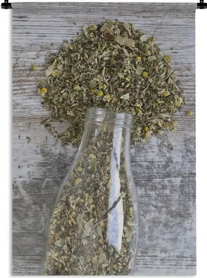 Produktbild von MuchoWow® Wandteppich Wandbehang Getrocknete Kräuter in einem Glas 120x180 cm Tapisserie Dekoration Wandtuch - Schlafzimmer - Dekorationen für das Haus