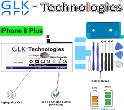 Produktbild von GLK-Technologies Akku für Apple iPhone 8 Plus + Werkzeugset Batterie Pro