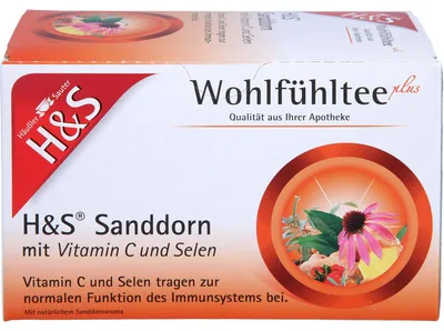 Produktbild von H&S Wohlfühltee Sanddorn mit Vitamin C und Selen, 20 St. Filterbeutel
