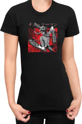 Produktbild von Damen T-Shirt Manga Japan Anime Comics Animation Chainsaw Anime manga Man 09, Lady M / Schwarz