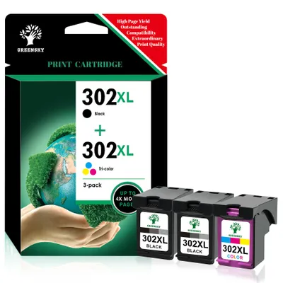 Produktbild von GREENSKY 302XL Druckerpatronen für HP 302 für OfficeJet 3830 3831 3832 3833 3834 Envy 4520 4521