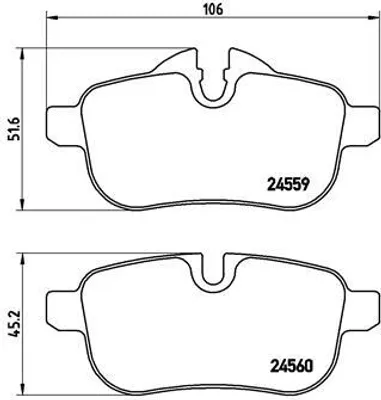 Produktbild von Brembo Bremsbelagsatz, Scheibenbremse Hinterachse P 06 062