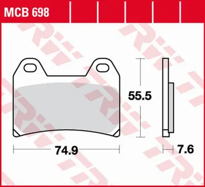 Productafbeelding van TRW remblokken set MCB698, geschikt voor CB400 NC31