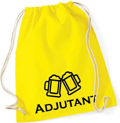 Produktbild von Huuraa Turnbeutel Adjutant Schützenfest 12 Liter Yellow Baumwolle Rucksack Geschenkidee
