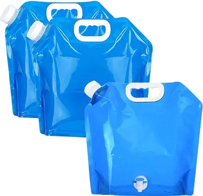 Obrázok produktu pre Skladacia nádoba na vodu, 3 kusy. Prenosné, skladacie nádoby na pitnú vodu s objemom 10 litrov, vhodné na turistiku, kempovanie, piknik, cestovanie a grilovanie