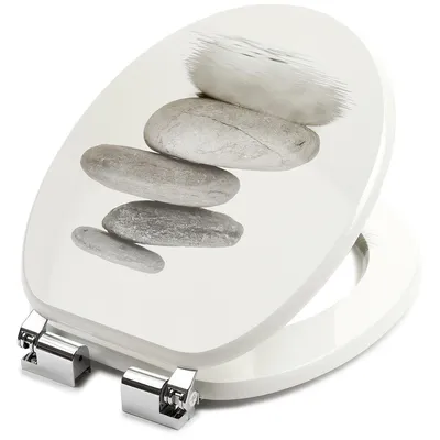 Produktbild von WC Sitz STONES Weiß Toilettensitz Softclose MDF Absenkautomatik Universal