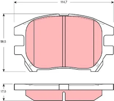 Produktbild von TRW Bremsbeläge Satz Vorne für LEXUS RX (MCU15) GDB3379