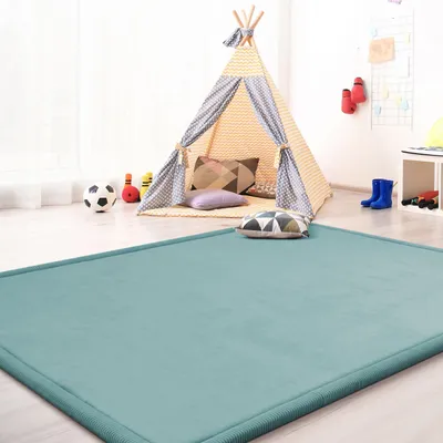 Produktbild von TT Home Krabbelmatte Babyzimmer Teppich Spielmatte Kinder Unifarben Rutschfest Flauschig Größe 200x280 cm