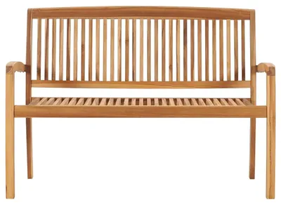 Produktbild von vidaXL Gartenbank 2-Sitzer Stapelbar 120 cm Massivholz Teak
