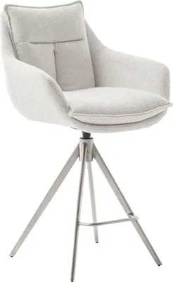 Produktbild von Parker, Tresenstuhl, Armlehnen, Edelstahlgestell, Bezug creme