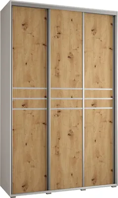 Produktbild von MEBLE KRYSPOL Davos 10 Schrank, drei Türen - 235,2x150x45 cm - Weiß Artisan Silber
