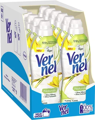 Produktbild von Vernel Naturals Weichspüler Ylang Ylang Süßgras 12x32 Waschladungen Waschmittel