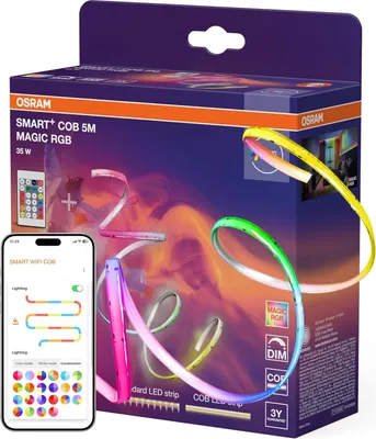Produktbild von LEDVANCE LEDVANCE SMART WIFI COB dekorative bunte COB-Streifen - 5 m - Magic RGB - Weiß - flexibel & dimmbar