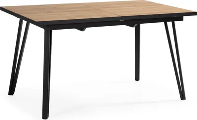 Image de CALICOSY - Table extensible de 140 à 180 cm avec pieds en métal noir - CLEO