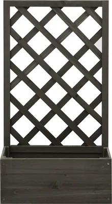 Obrázek produktu pro vidaXL Zahradní mříž s květinovým truhlíkem šedá 50x25x90 cm Jedlové dřevo