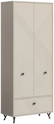 Image de Notes armoire de rangement 2 portes 1 porte abattante beige mat.