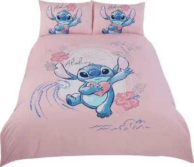 Obrázok produktu pre Lilo & Stitch - Súprava posteľnej bielizne "Aloha" TA12563 (jednolôžko) (ružovo-sivá)