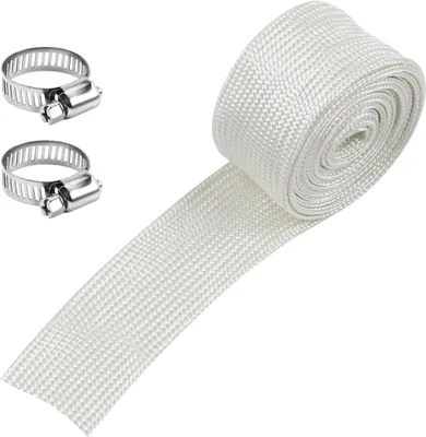 Productafbeelding van Hittebeschermingsslang - Uitlaatslang Glasvezel - Generator Isoleren - Hoge Temperatuur Bestendig - 300cm x 25mm - Grijs