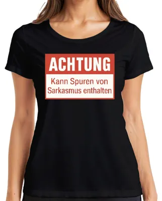 Productafbeelding van Let op: Dit dames T-shirt, zwart, maat 3XL, bevat sarcastische elementen en humor
