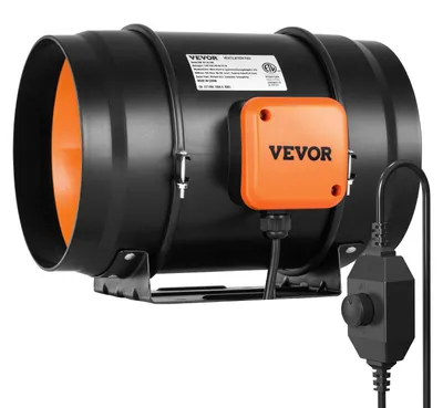 Productafbeelding van VEVOR Inline-buisventilator, 203,2 mm, voor rookafzuiging, inline-kanaalventilator met variabele snelheidsregelaar, stille afzuigventilator met AC-motor voor koelversterkers, kweekkassen, hydrocultuur