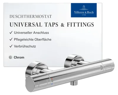 Obrázok produktu pre Villeroy & Boch Univerzálne kohútiky a armatúry Douchethermostaat 31,7x10,4x6,5 cm Chroom
