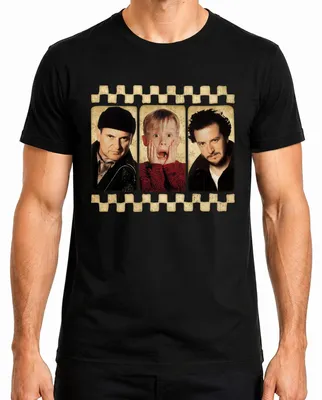 Imagen del producto de Camiseta para hombre, diseño "Kevin Alone at Home" (Kevin, solo en casa), un clásico navideño, marca Harry Marv, color negro, talla XL
