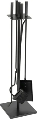 Image de Ensemble d'outils de cheminée Homefire FT075BA, 4 pieces, noir, 81 cm, outils de cheminée