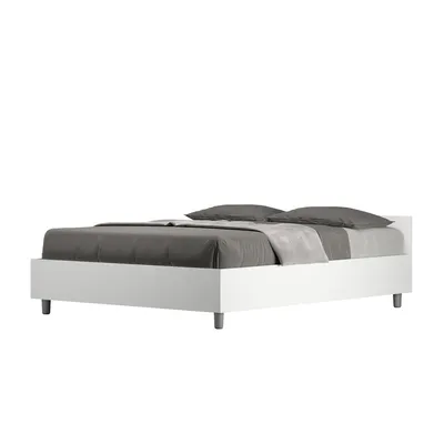 Produktbild von ITYHOME - Bett mit Lattenrost 140x190 Esche weiß Nuamo