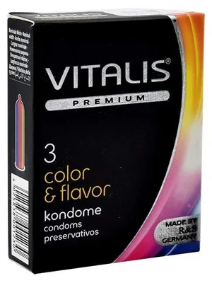 VITALIS Vitalis color & flavor, lot de 3 préservatifs, 3 pièces – photo 1