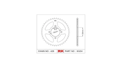 Image de RK Kettenrad 428 47Z Stahl Silber