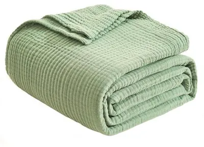 Produktbild von Unyqoos® 4‑lagige Baumwolldecke – 100% Baumwolle, 140 x 190 cm; weiche, atmungsaktive Ganzjahresdecke, hautfreundlich, formstabil & schnelltrocknend